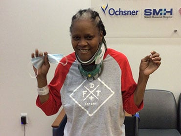 Sharon Warner smiles after therapy.